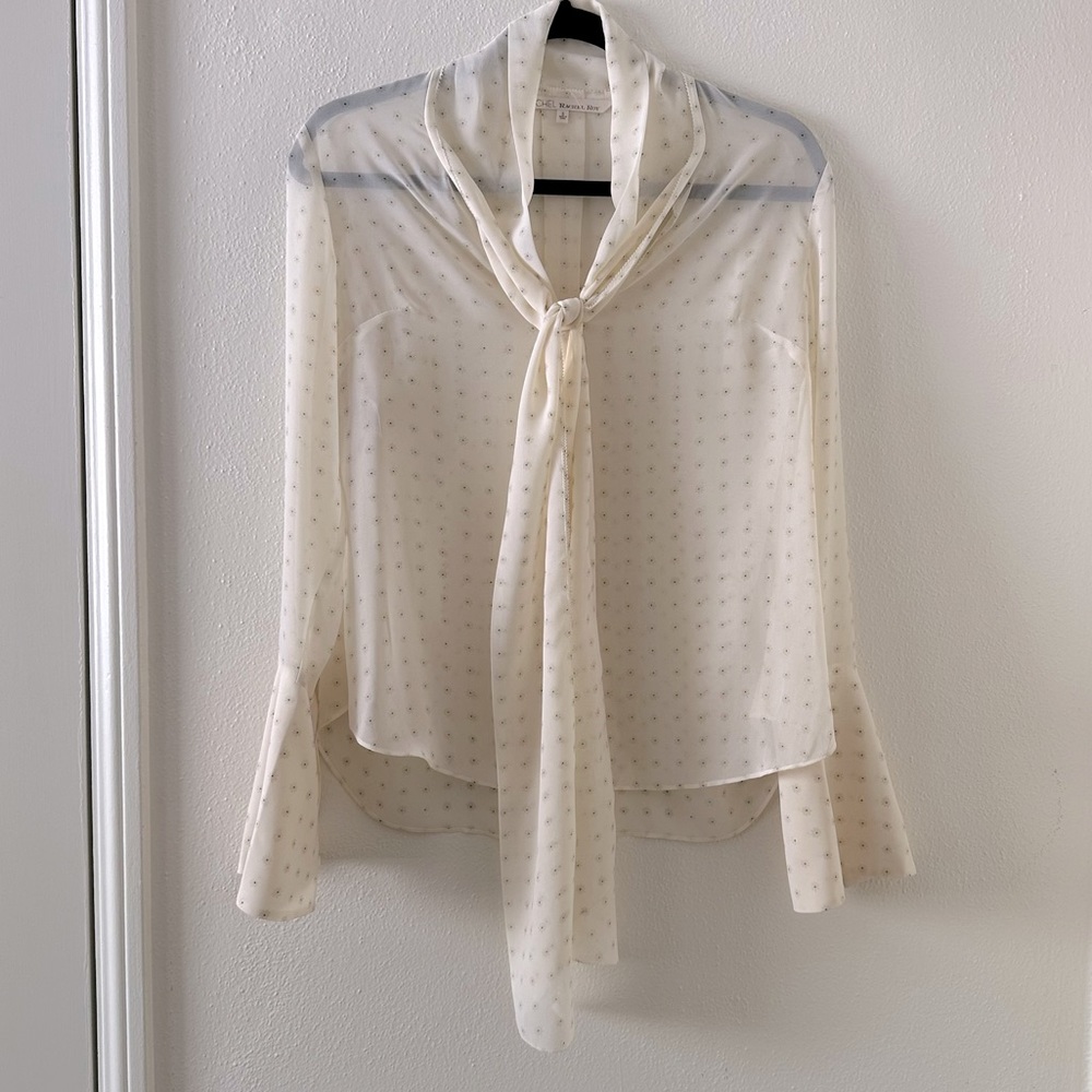 RACHEL Rachel Roy Bell Sleeve White Blouse - Size Small
